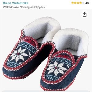 Womens Walter Drake Norwegian slippers booties warm cozy slip resistant